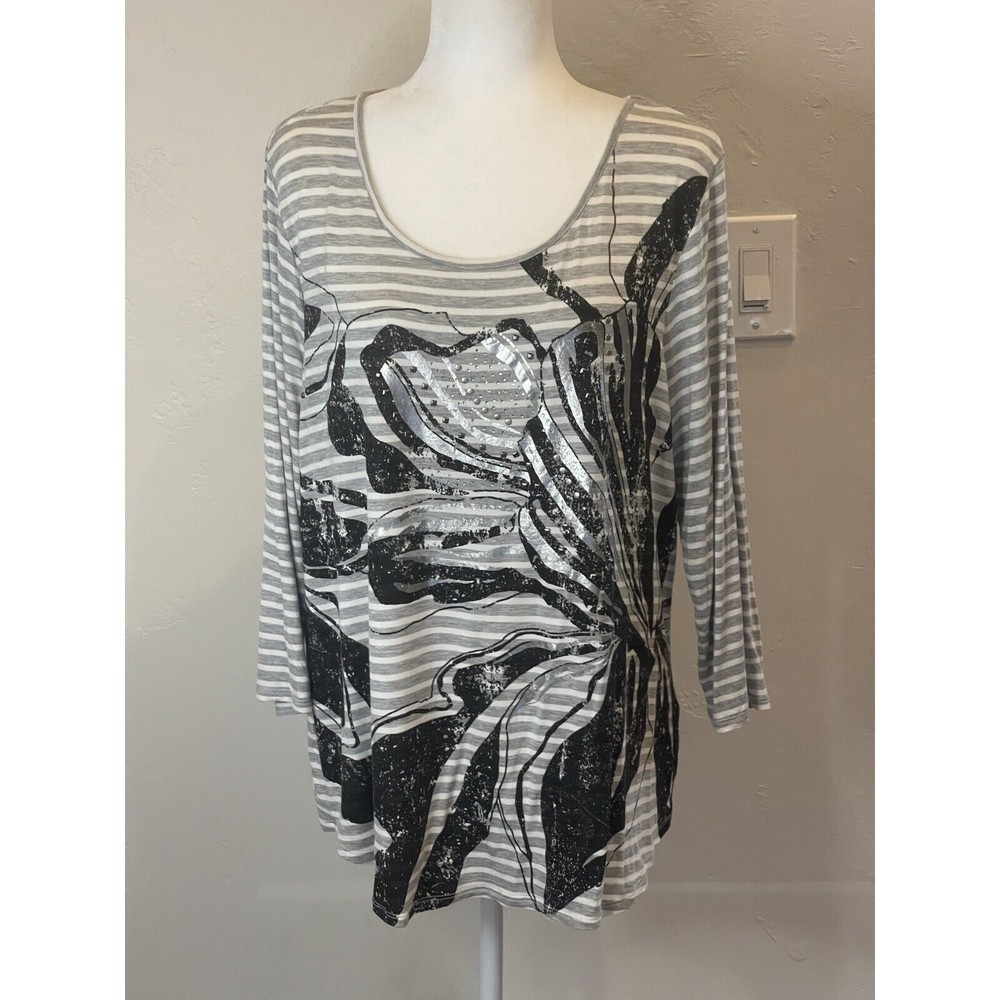 zenergy by chicos Floral Top Size 2 (XL) AS1401
